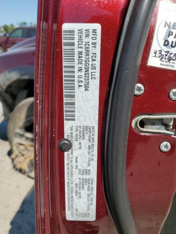 1C6RR7GG0NS237504 - 2022 RAM 1500 CLASS SLT Կարմիր լուսանկար 12