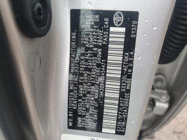 4T1BK3DB4CU454471 - 2012 TOYOTA AVALON BASE 灰色 照片 12