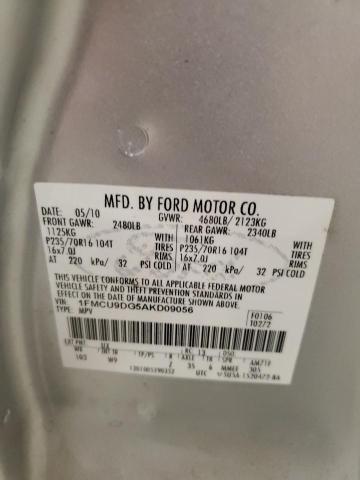 1FMCU9DG5AKD09056 - 2010 FORD ESCAPE XLT 银色 照片 13