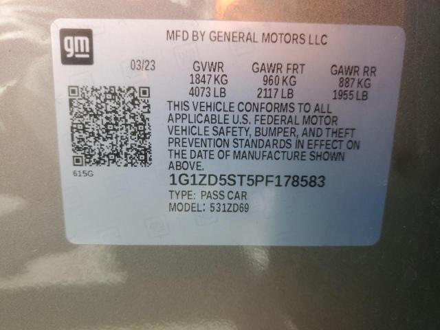 1G1ZD5ST5PF178583 - 2023 CHEVROLET MALIBU LT GOLD photo 12