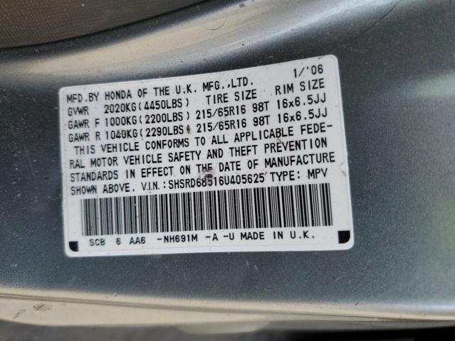 SHSRD68516U405625 - 2006 HONDA CR-V LX GRAY photo 13