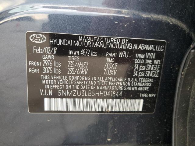 5NMZU3LB5HH041844 - 2017 HYUNDAI SANTA FE S GRAY photo 13