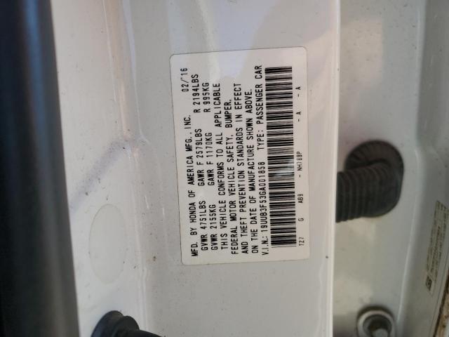 19UUB3F53GA001858 - 2016 ACURA TLX TECH WHITE photo 12