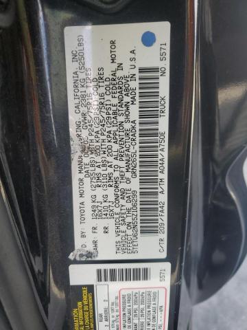 5TETU62N55Z106299 - 2005 TOYOTA TACOMA PRERUNNER ACCESS CAB BLACK photo 12