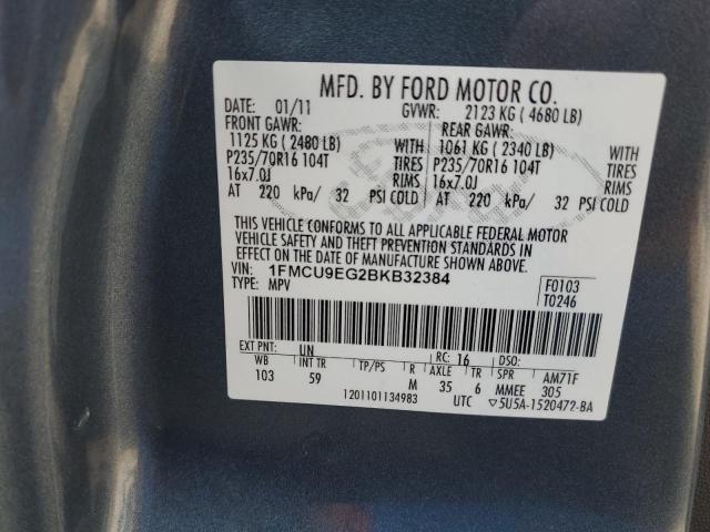 1FMCU9EG2BKB32384 - 2011 FORD ESCAPE LIMITED ლურჯი ფოტო 13