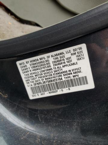 5FNRL38756B423104 - 2006 HONDA ODYSSEY EXL GRAY photo 13