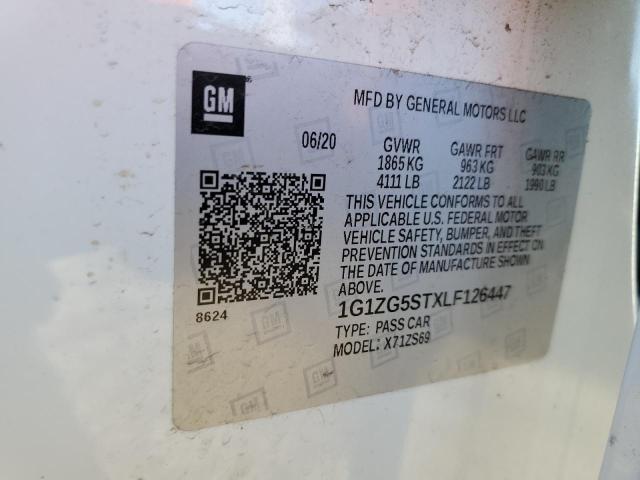 1G1ZG5STXLF126447 - 2020 CHEVROLET MALIBU RS Weiß Foto 12