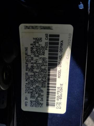 5YFBU4EE4DP131677 - 2013 TOYOTA COROLLA BASE Կապույտ լուսանկար 12