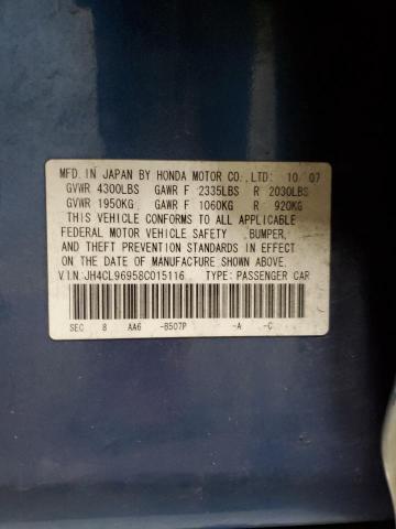 JH4CL96958C015116 - 2008 ACURA TSX WHITE photo 13