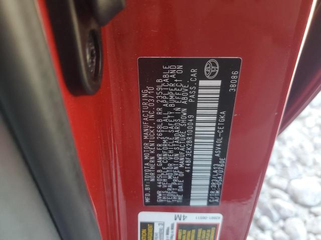 4T4BF3EK2BR100049 - 2011 TOYOTA CAMRY BASE Rot Foto 12