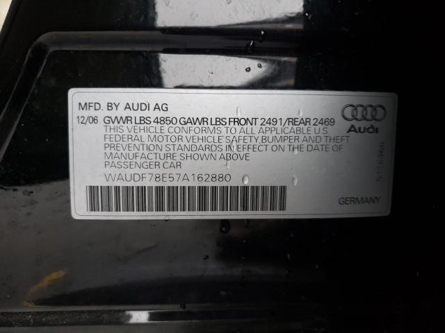 WAUDF78E57A162880 - 2007 AUDI A4 2.0T QUATTRO BLACK photo 12