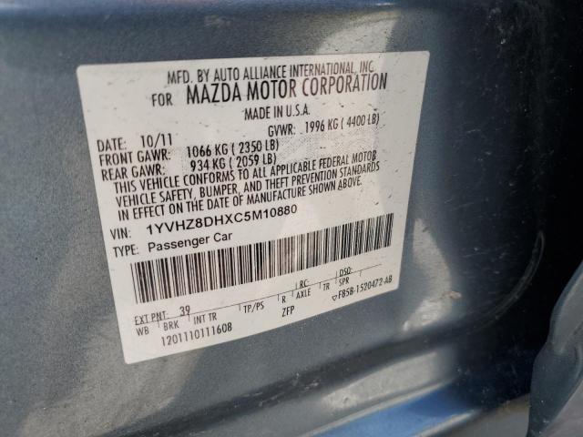 1YVHZ8DHXC5M10880 - 2012 MAZDA 6 I 蓝色 照片 12