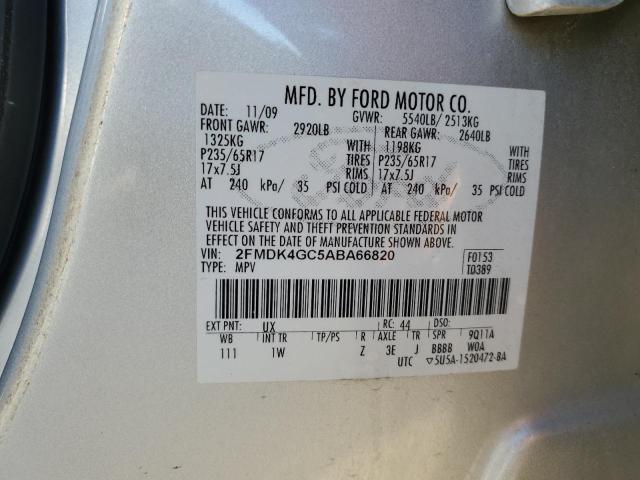 2FMDK4GC5ABA66820 - 2010 FORD EDGE SE SILVER photo 13