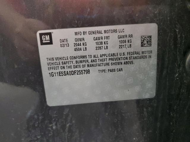 1G11E5SA0DF255798 - 2013 CHEVROLET MALIBU 2LT შავი ფოტო 12