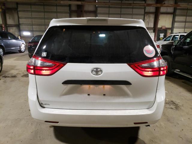 5TDZZ3DC9LS077874 - 2020 TOYOTA SIENNA L WHITE photo 6