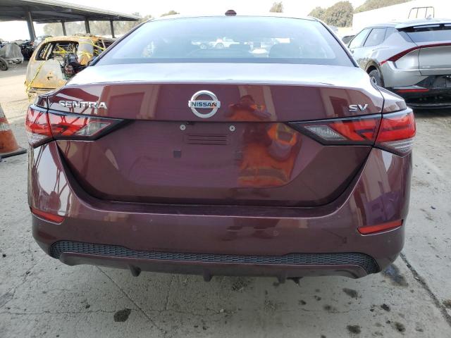 3N1AB8CV6NY290670 - 2022 NISSAN SENTRA SV BURGUNDY photo 6