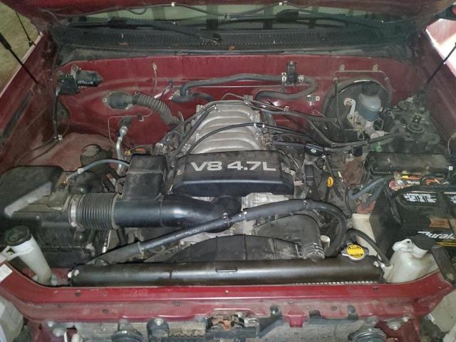 5TBBT4414YS078650 - 2000 TOYOTA TUNDRA ACCESS CAB წითელი ფოტო 11