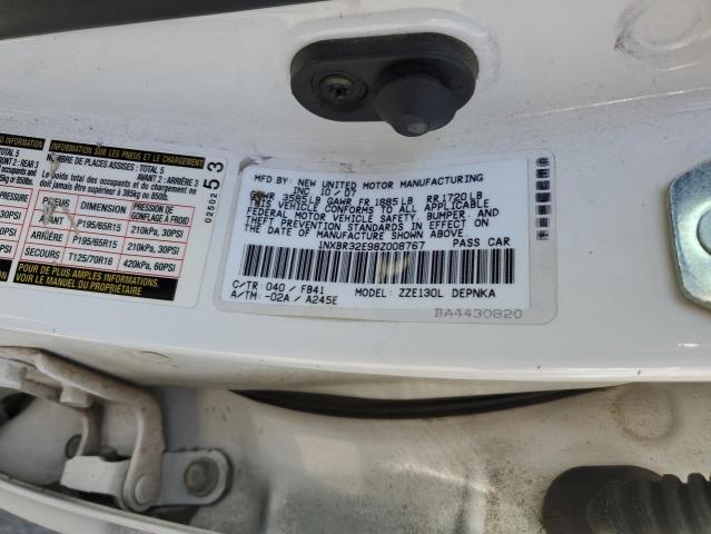 1NXBR32E98Z008767 - 2008 TOYOTA COROLLA CE WHITE photo 13