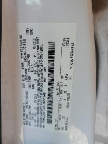 1FMCU0F72KUA50248 - 2019 FORD ESCAPE S WHITE photo 12