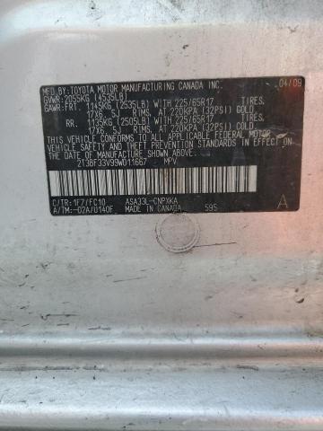 2T3BF33V99W011667 - 2009 TOYOTA RAV4 ვერცხლისფერი ფოტო 13