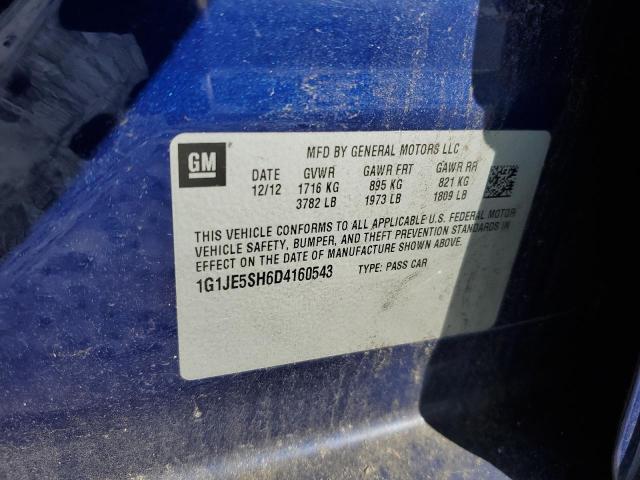 1G1JE5SH6D4160543 - 2013 CHEVROLET SONIC LTZ BLUE photo 12