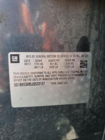 3G1BE6SM5JS533137 - 2018 CHEVROLET CRUZE LT 灰色 照片 12