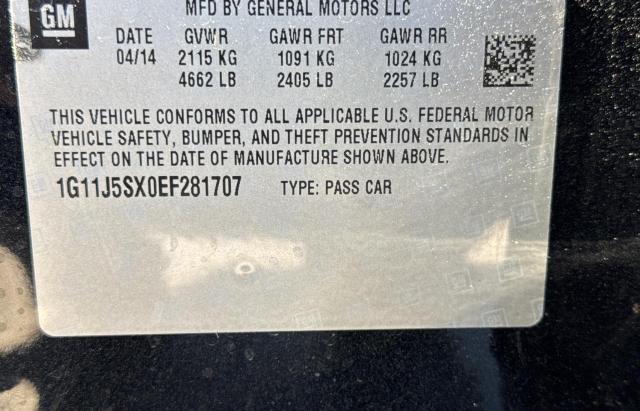 1G11J5SX0EF281707 - 2014 CHEVROLET MALIBU LTZ შავი ფოტო 10