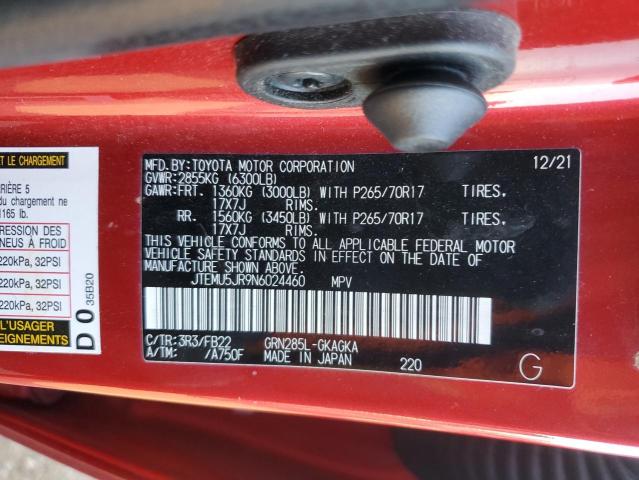 JTEMU5JR9N6024460 - 2022 TOYOTA 4RUNNER SR5/SR5 PREMIUM 红色 照片 13
