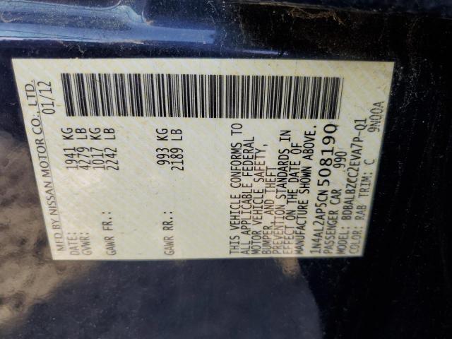 1N4AL2AP5CN508190 - 2012 NISSAN ALTIMA BASE 蓝色 照片 12