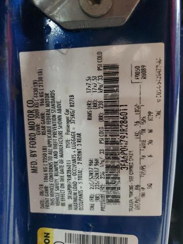 3FA6P0H79JR286011 - 2018 FORD FUSION SE ლურჯი ფოტო 12