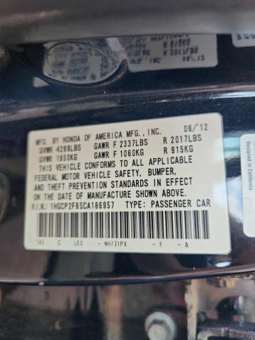 1HGCP2F65CA186957 - 2012 HONDA ACCORD SE BLACK photo 12