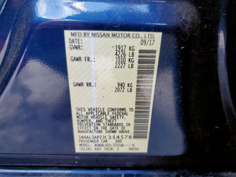 1N4AL3AP2JC114578 - 2018 NISSAN ALTIMA 2.5 BLUE photo 12