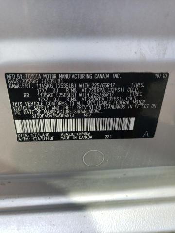 2T3DF4DV2BW095883 - 2011 TOYOTA RAV4 LIMITED Gümüş foto 12