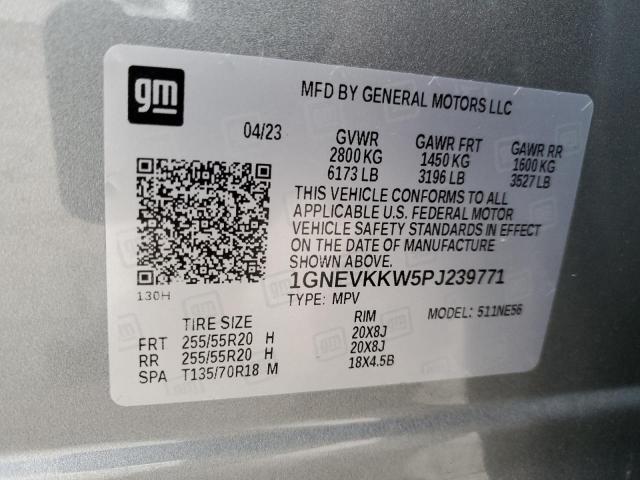 1GNEVKKW5PJ239771 - 2023 CHEVROLET TRAVERSE PREMIER GRAY photo 13