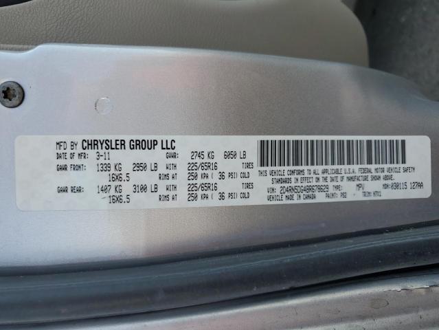 2D4RN5DG4BR678629 - 2011 DODGE GRAND CARAVAN CREW Silber Foto 14