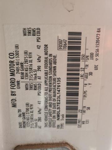 NM0LS7E23L1476135 - 2020 FORD TRANSIT CONNECT XL WHITE photo 13