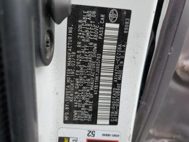 4T1B11HK1JU605703 - 2018 TOYOTA CAMRY L PURPLE photo 13