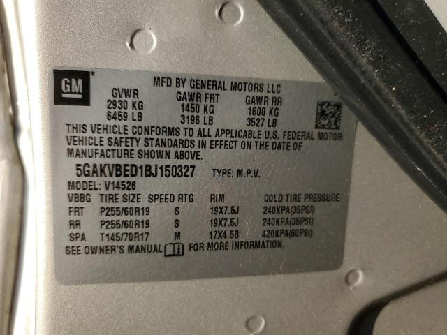 5GAKVBED1BJ150327 - 2011 BUICK ENCLAVE CXL BEIGE photo 13