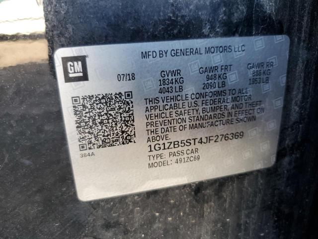 1G1ZB5ST4JF276369 - 2018 CHEVROLET MALIBU LS Чорний фото 13