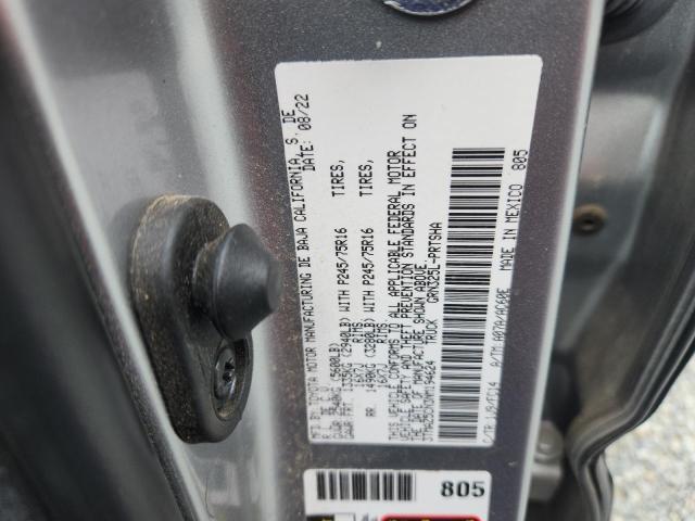 3TMAZ5CN3NM194624 - 2022 TOYOTA TACOMA DOUBLE CAB 银色 照片 12