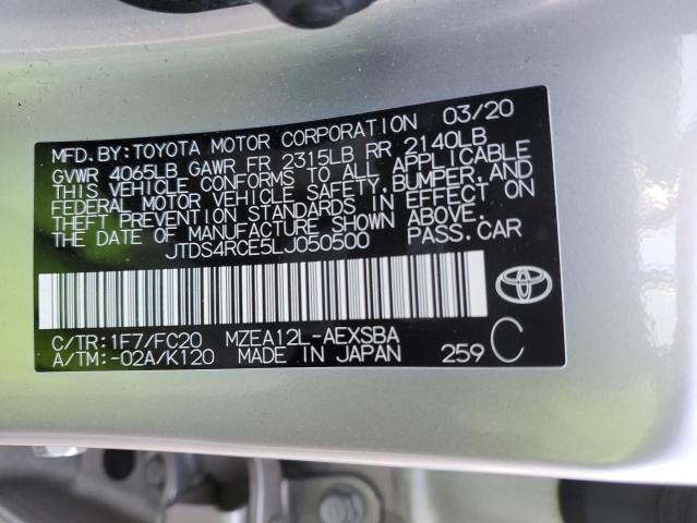 JTDS4RCE5LJ050500 - 2020 TOYOTA COROLLA SE SILVER photo 13