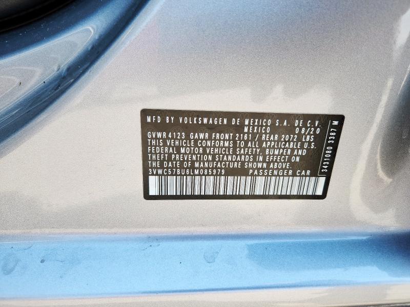 3VWC57BU6LM085979 - 2020 VOLKSWAGEN JETTA S SILVER photo 12