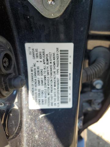 2HGFC2F67KH563927 - 2019 HONDA CIVIC LX GRAY photo 12