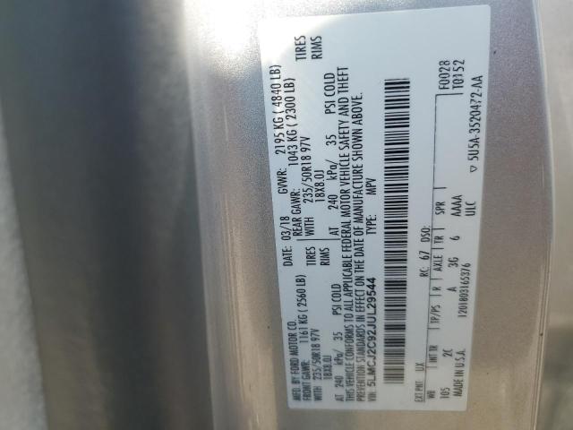 5LMCJ2C92JUL29544 - 2018 LINCOLN MKC SELECT SILVER photo 13