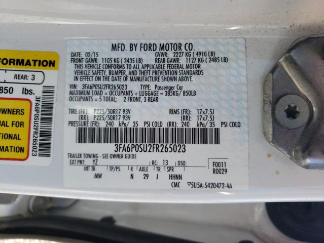 3FA6P0SU2FR265023 - 2015 FORD FUSION TITANIUM PHEV 白色 照片 12