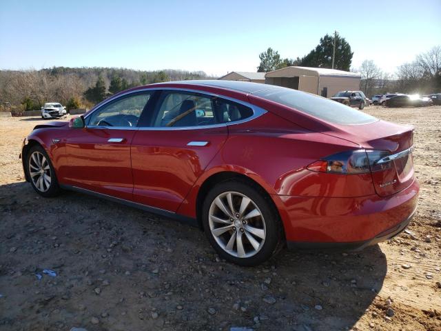 5YJSA1H10EFP29102 - 2014 TESLA MODEL S RED photo 2