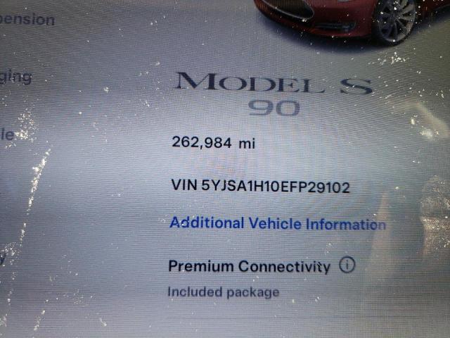 5YJSA1H10EFP29102 - 2014 TESLA MODEL S წითელი ფოტო 9