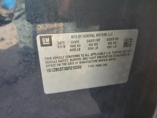 1G1ZB5ST3GF210369 - 2016 CHEVROLET MALIBU LS 黑色 照片 12