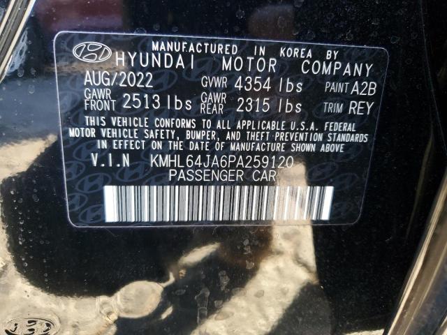 KMHL64JA6PA259120 - 2023 HYUNDAI SONATA SEL BLACK photo 12