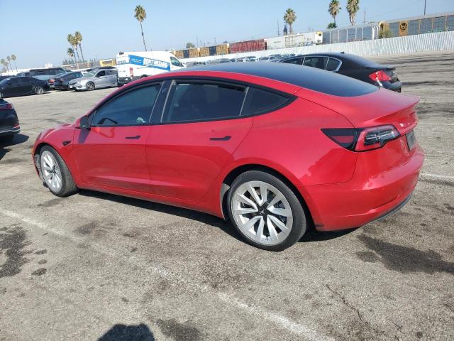 5YJ3E1EA2NF212574 - 2022 TESLA MODEL 3 红色 照片 2